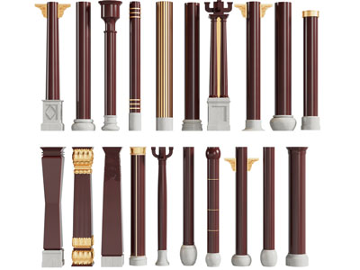 新中式装饰柱子3d模型 新中式装饰柱子