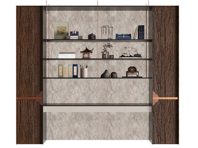 新中式开放式式收纳装饰柜