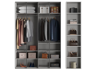 现代开放式衣柜3d模型 现代开放式衣柜
