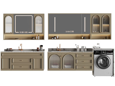 法式洗手台 浴室柜 镜柜