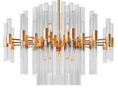 现代轻奢玻璃灯管吊灯