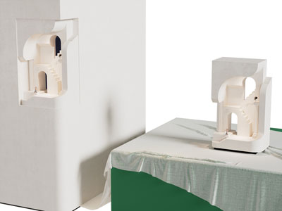 侘寂风转角石膏壁灯