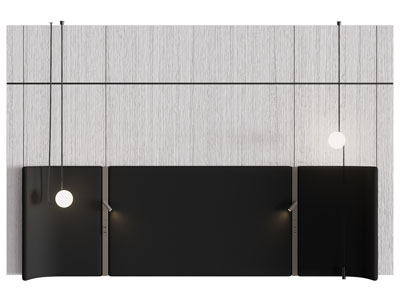 现代实木床头背景墙