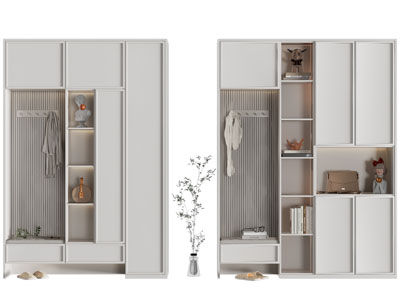 现代玄关卡座鞋柜