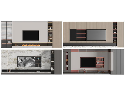 现代电视背景墙