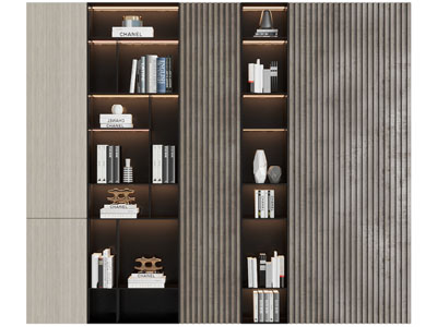 新中式栅格实木装饰柜