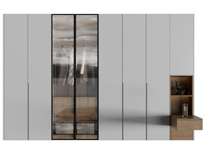 现代带床头柜的衣柜3d模型 现代带床头柜的衣柜