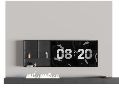 现代壁炉电视背景墙