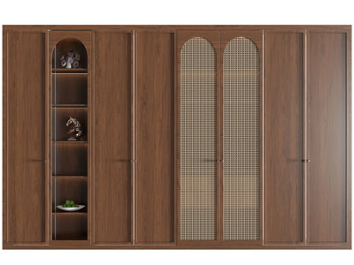 侘寂风实木衣柜3d模型 侘寂风实木衣柜