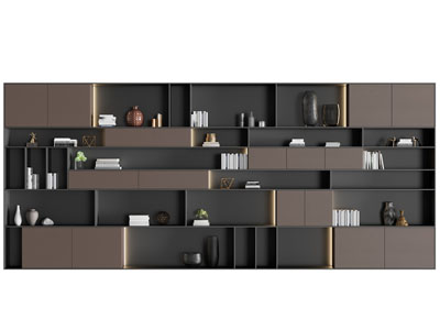 现代半开放式书柜 书架 装饰柜