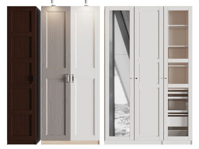 现代带有穿衣镜的衣柜3d模型 现代带有穿衣镜的衣柜