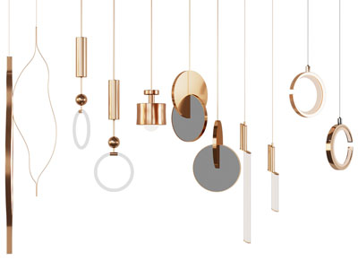 现代轻奢单头垂线吊灯 床头灯