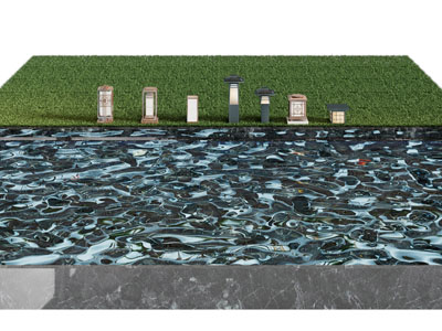 新中式水池 草坪灯景观园艺小品