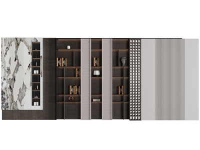 现代中间开放式装饰柜 书柜