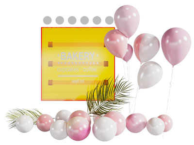 现代气球 灯箱美陈 广告牌 招牌3d模型 现代气球 灯箱美陈 广告牌 招牌