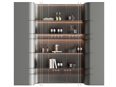 现代开放式酒柜