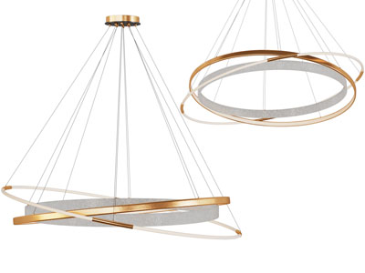 现代铜带圆形吊灯