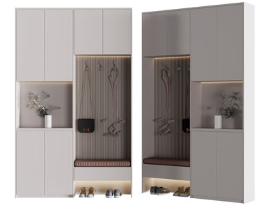 现代玄关卡座鞋柜