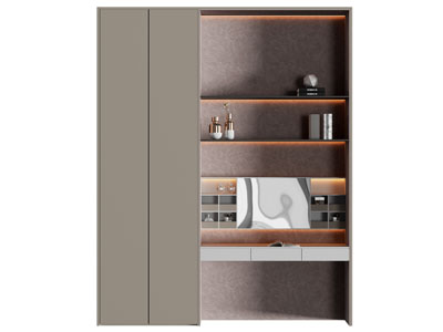 现代装饰梳妆台的衣柜3d模型 现代装饰梳妆台的衣柜