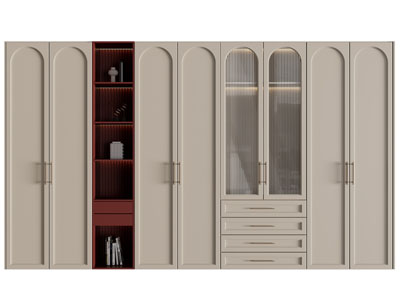 法式中间镂空的衣柜3d模型 法式中间镂空的衣柜