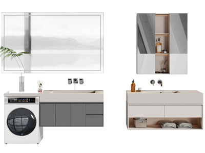 现代洗手台 浴室柜 镜柜