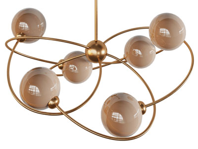 现代金属灯架球灯罩吊灯