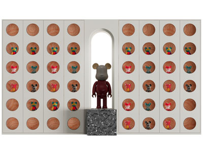 现代暴力熊手办收纳装饰柜