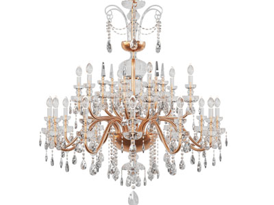 欧式铜制灯架水晶吊坠的吊灯