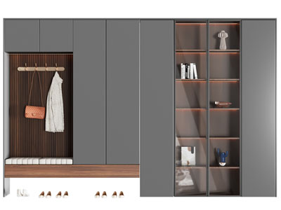 现代玄关卡座装饰鞋柜