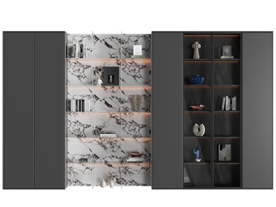 现代中间开放式书柜 装饰柜