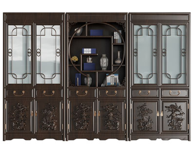 新中式雕花装饰柜