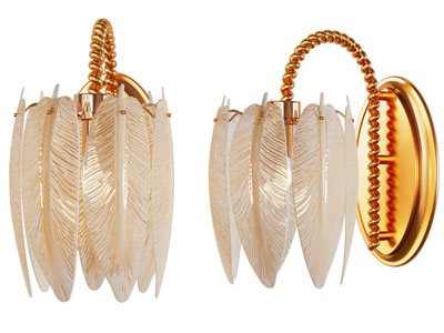 现代羽毛造的壁灯