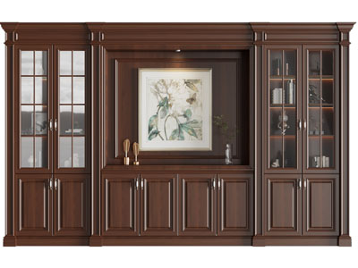美式实木装饰柜 书柜