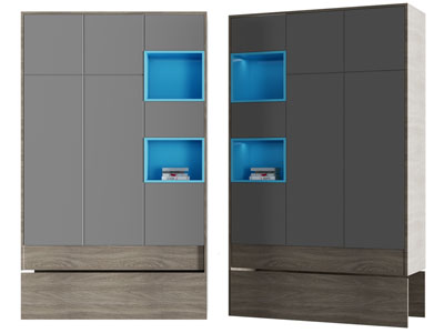 现代拼接撞色衣柜3d模型 现代拼接撞色衣柜