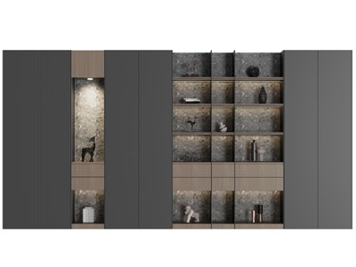 现代黑色装饰柜 储物柜 收纳柜