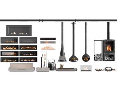 现代黑色金属壁炉 火炉 火钳