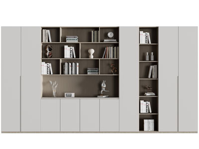 现代半开放式书柜
