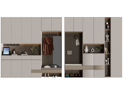 现代卡座玄关鞋柜