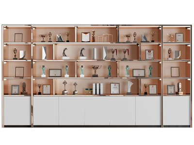 现代奖杯 奖牌 奖状荣誉装饰柜3d模型 现代奖杯 奖牌 奖状荣誉装饰柜