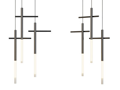 现代棒状金属灯管吊灯