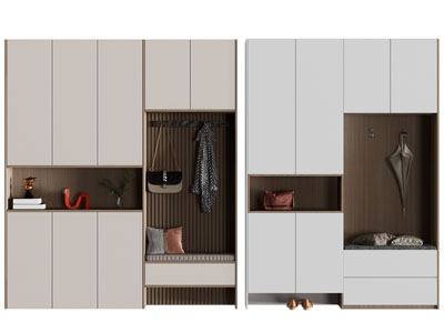 现代玄关实木鞋柜