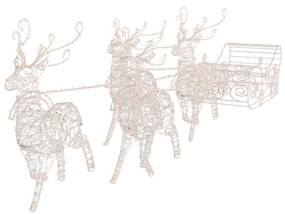 现代铁艺麋鹿 雪橇雕塑摆件