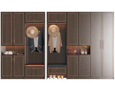 新中式卡座玄关鞋柜