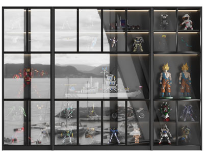 现代动漫游戏影视角色手办 玩具收纳装饰柜