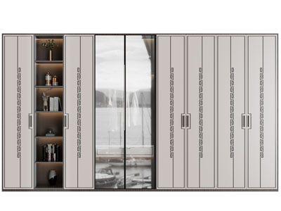 新中式衣柜3d模型 新中式衣柜