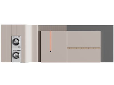 现代洗衣机柜 背景墙