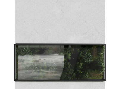 现代嵌入墙体的鱼缸