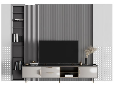 现代电视柜 电视背景墙