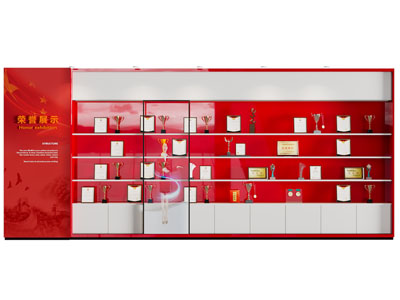 现代奖杯奖牌 荣誉展示背景墙