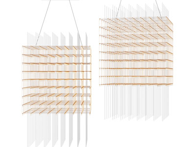 现代正方形金属线条吊灯